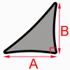 Voile d'ombrage de forme triangulaire rectangle