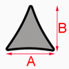 Voile d'ombrage de forme triangulaire isocelle ou équilatérale