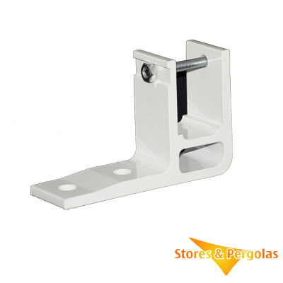 Support alu pour tube carre 40x40 - Pose de face - petite avancee