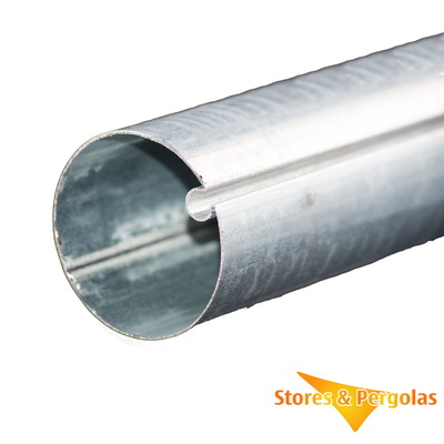 Tube d'enroulement en acier galvanisé diamètre 78 mm.